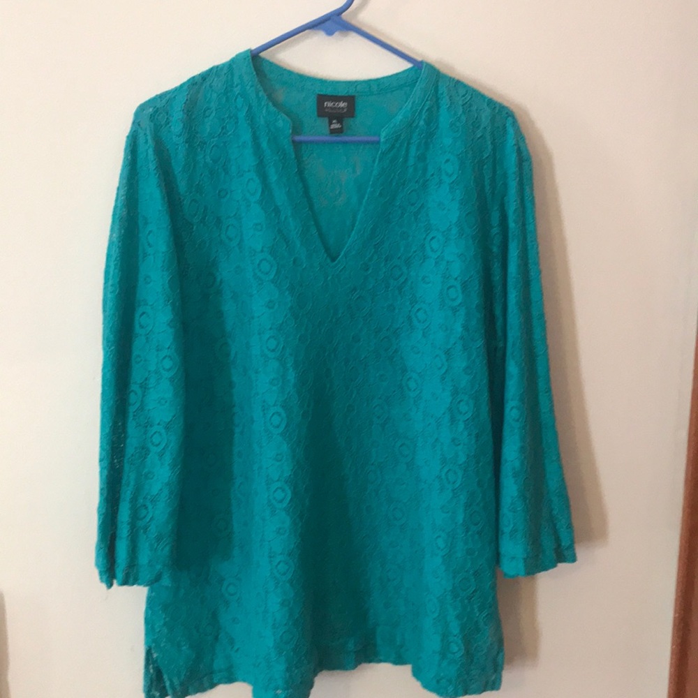 Nicole Miller Teal Top